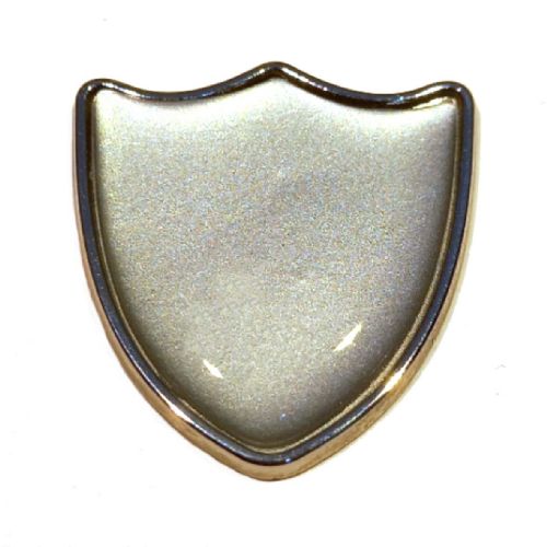 Silver shield badge
